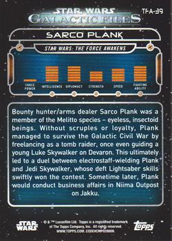 2018 Topps Star Wars: Galactic Files - Blue #TFA-39 Sarco Plank Back