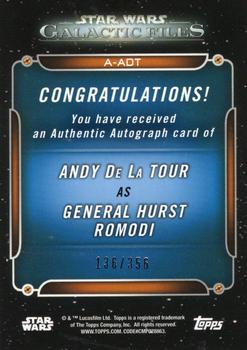 2018 Topps Star Wars: Galactic Files - Autographs #A-ADT Andy De La Tour Back