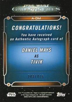 2018 Topps Star Wars: Galactic Files - Autographs #A-DM Daniel Mays Back