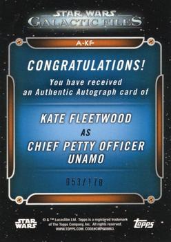 2018 Topps Star Wars: Galactic Files - Autographs #A-KF Kate Fleetwood Back