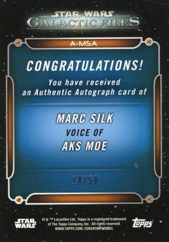 2018 Topps Star Wars: Galactic Files - Autographs Green #A-MSA Marc Silk Back