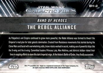 2018 Topps Star Wars: Galactic Files - Band of Heroes #BH-3 The Rebel Alliance Back