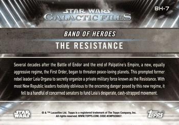 2018 Topps Star Wars: Galactic Files - Band of Heroes #BH-7 The Resistance Back