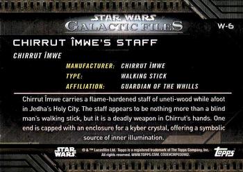 2018 Topps Star Wars: Galactic Files - Weapons #W-6 Chirrut Îmwe's Staff Back