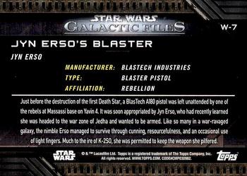 2018 Topps Star Wars: Galactic Files - Weapons #W-7 Jyn Erso's Blaster Back