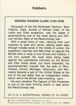 1976 Gamecraft Bicentennial Daze #13 George Rogers Clark Back