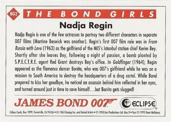 1993 Eclipse James Bond Series 2 - Bond Girls #BG2 Nadja Regin Back