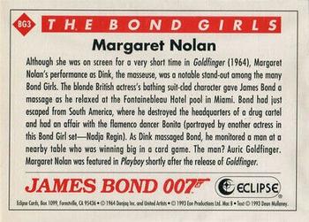 1993 Eclipse James Bond Series 2 - Bond Girls #BG3 Margaret Nolan Back