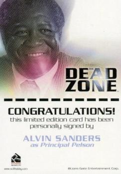 2004 Rittenhouse Dead Zone Seasons 1 & 2 - Autographs #NNO Alvin Sanders Back
