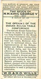 1935 Wills's The Reign of H.M. King George V #35 The Opening of the Indian Round Table Conference Back