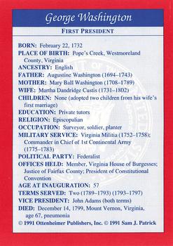 1991 Encyclopedia Britannica Presidential #NNO George Washington Back