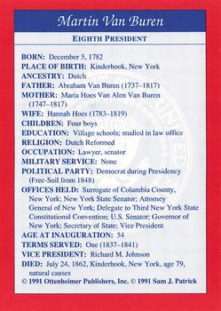 1991 Encyclopedia Britannica Presidential #NNO Martin Van Buren Back