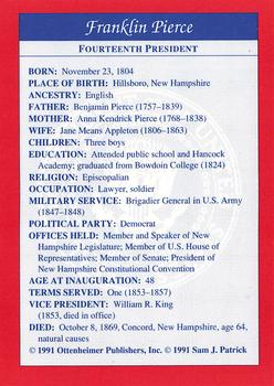 1991 Encyclopedia Britannica Presidential #NNO Franklin Pierce Back