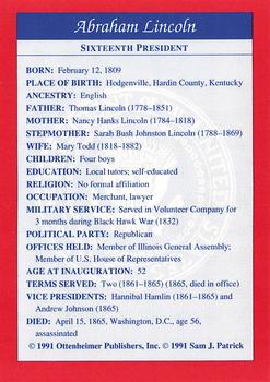 1991 Encyclopedia Britannica Presidential #NNO Abraham Lincoln Back