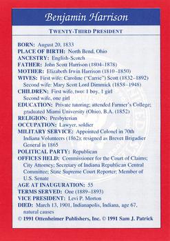 1991 Encyclopedia Britannica Presidential #NNO Benjamin Harrison Back