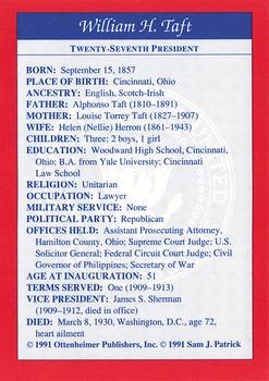 1991 Encyclopedia Britannica Presidential #NNO William H. Taft Back
