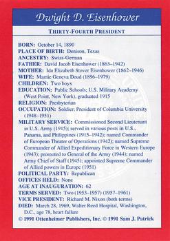 1991 Encyclopedia Britannica Presidential #NNO Dwight D. Eisenhower Back