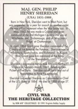 1991 Bon Air Civil War Heritage Collection Series 1 #20 Maj. Gen. Philip Henry Sheridan Back