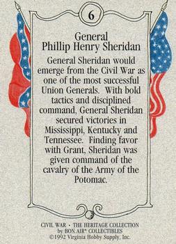 1992 Bon Air Civil War Heritage Collection Series 2 #6 General Phillip Henry Sheridan Back