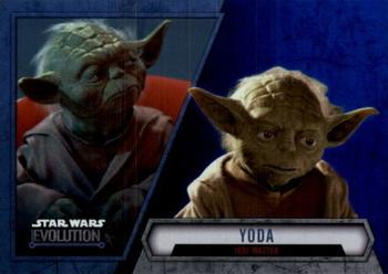 2016 Topps Star Wars Evolution - Blue Lightsaber #23 Yoda Front
