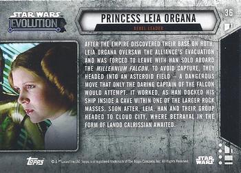 2016 Topps Star Wars Evolution - Blue Lightsaber #36 Princess Leia Organa Back