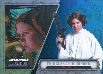 2016 Topps Star Wars Evolution - Blue Lightsaber #36 Princess Leia Organa Front