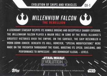 2016 Topps Star Wars Evolution - Evolution of Ships and Vehicles #EV-1 Millennium Falcon Back