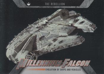 2016 Topps Star Wars Evolution - Evolution of Ships and Vehicles #EV-1 Millennium Falcon Front
