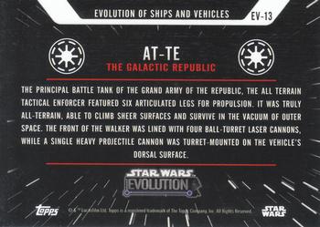 2016 Topps Star Wars Evolution - Evolution of Ships and Vehicles #EV-13 AT-TE Back