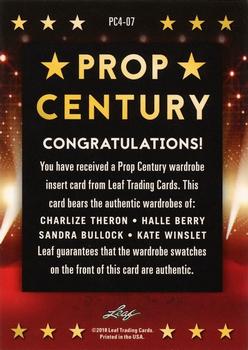 2018 Leaf Metal Pop Century - Prop Century 4 - Bronze Spectrum Holofoil #PC4-07 Charlize Theron / Halle Berry / Sandra Bullock / Kate Winslet Back