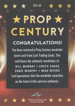 2018 Leaf Metal Pop Century - Prop Century 4 - Platinum Spectrum Holofoil #PC4-04 Bill Murray / Chevy Chase / Eddie Murphy / Mike Myers Back