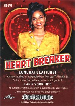 2018 Leaf Metal Pop Century - Heart Breaker Silver #HB-LV1 Lark Voorhies Back