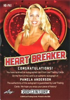 2018 Leaf Metal Pop Century - Heart Breaker Silver #HB-PA1 Pamela Anderson Back