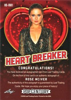 2018 Leaf Metal Pop Century - Heart Breaker Silver #HB-RM1 Rose McIver Back
