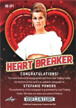2018 Leaf Metal Pop Century - Heart Breaker Silver #HB-SP1 Stefanie Powers Back