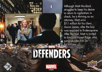 2018 Upper Deck Marvel's The Defenders #4 Congratulations Mr. Murdock Back