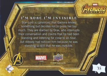 2018 Upper Deck Marvel Avengers Infinity War #35 I'm Sure I'm Invisible Back