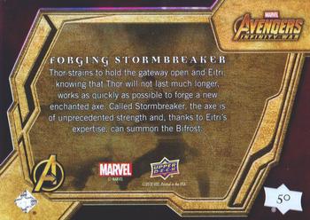 2018 Upper Deck Marvel Avengers Infinity War #50 Forging Stormbreaker Back