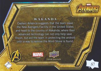 2018 Upper Deck Marvel Avengers Infinity War #57 Wakanda Back