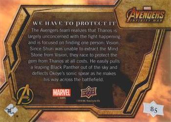 2018 Upper Deck Marvel Avengers Infinity War #85 We Have To Protect It Back