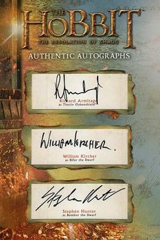 2015 Cryptozoic The Hobbit: The Desolation of Smaug - Oversized Triple Autograph Card Redemptions #OM07 Richard Armitage / William Kircher / Stephen Hunter Front
