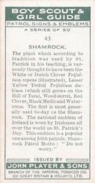 1933 Player's Boy Scout & Girl Guide Patrol Signs & Emblems #43 Shamrock Back