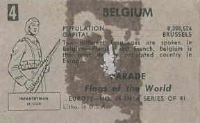 1950 Topps Parade Flags of the World (R714-6) #4 Belgium Back