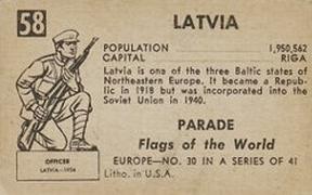 1950 Topps Parade Flags of the World (R714-6) #58 Latvia Back