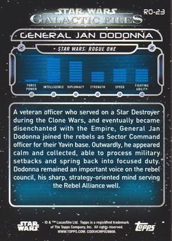 2018 Topps Star Wars: Galactic Files - Orange #RO-23 General Jan Dodonna Back