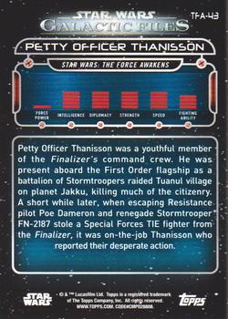 2018 Topps Star Wars: Galactic Files - Orange #TFA-43 Petty Officer Thanisson Back