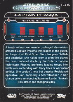 2018 Topps Star Wars: Galactic Files - Orange #TLJ-6 Captain Phasma Back