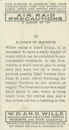 1938 Wills's Air Raid Precautions #20 A Chain of Buckets Back