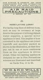 1938 Wills's Air Raid Precautions #26 Hose-Laying Lorry Back