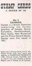 1961 Sweetule Stamp Cards #2 Canada Back